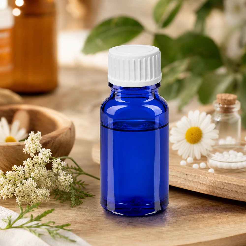 10ml Pinselflasche STD BlueLine design in Blau mit weißem Verschluss für den Heimbereich