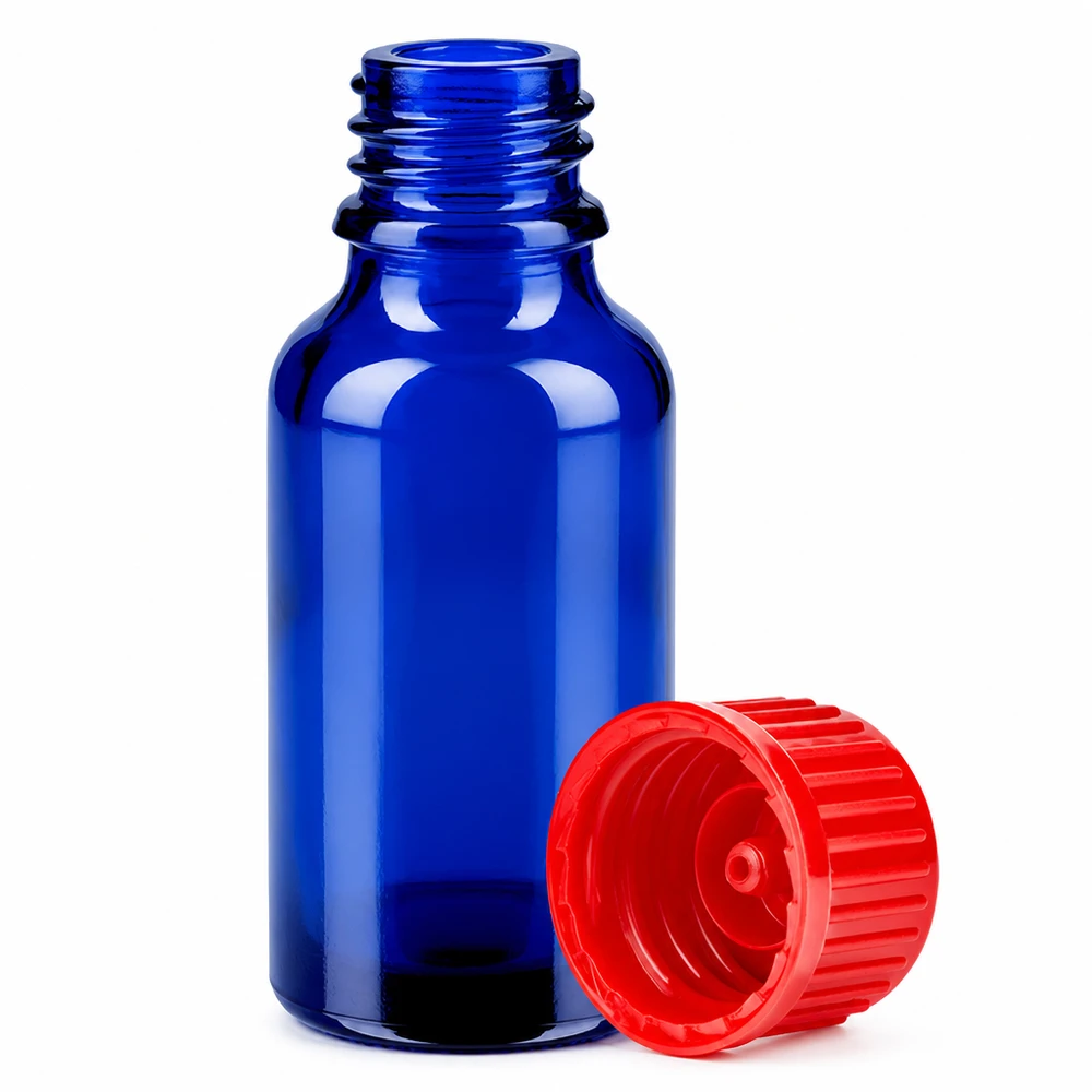 Handliche blaue Glasflasche 20ml perfekt für Apotheke Labor und Aromatherapie Anwendungen