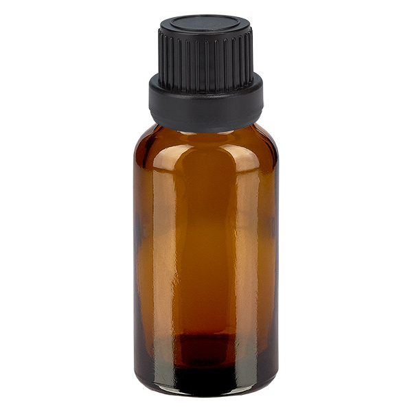 10ml lahvi&#269;ka s kap&#225;tkem 2mm &#269;ern&#225; tamper-evidentn&#237; uz&#225;v&#283;r BrownLine UT18/10