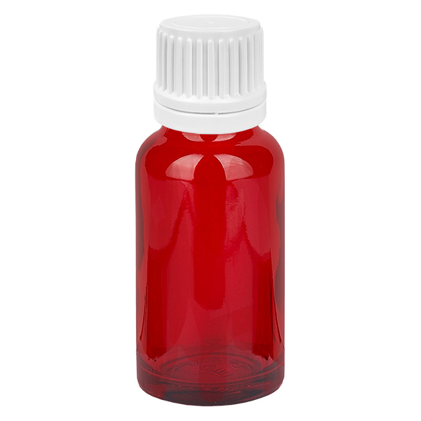 20ml lahvi&#269;ka s kap&#225;tkem 0,7 mm b&#237;l&#225; tamper-evidentn&#237; uz&#225;v&#283;r RedLine UT18/20