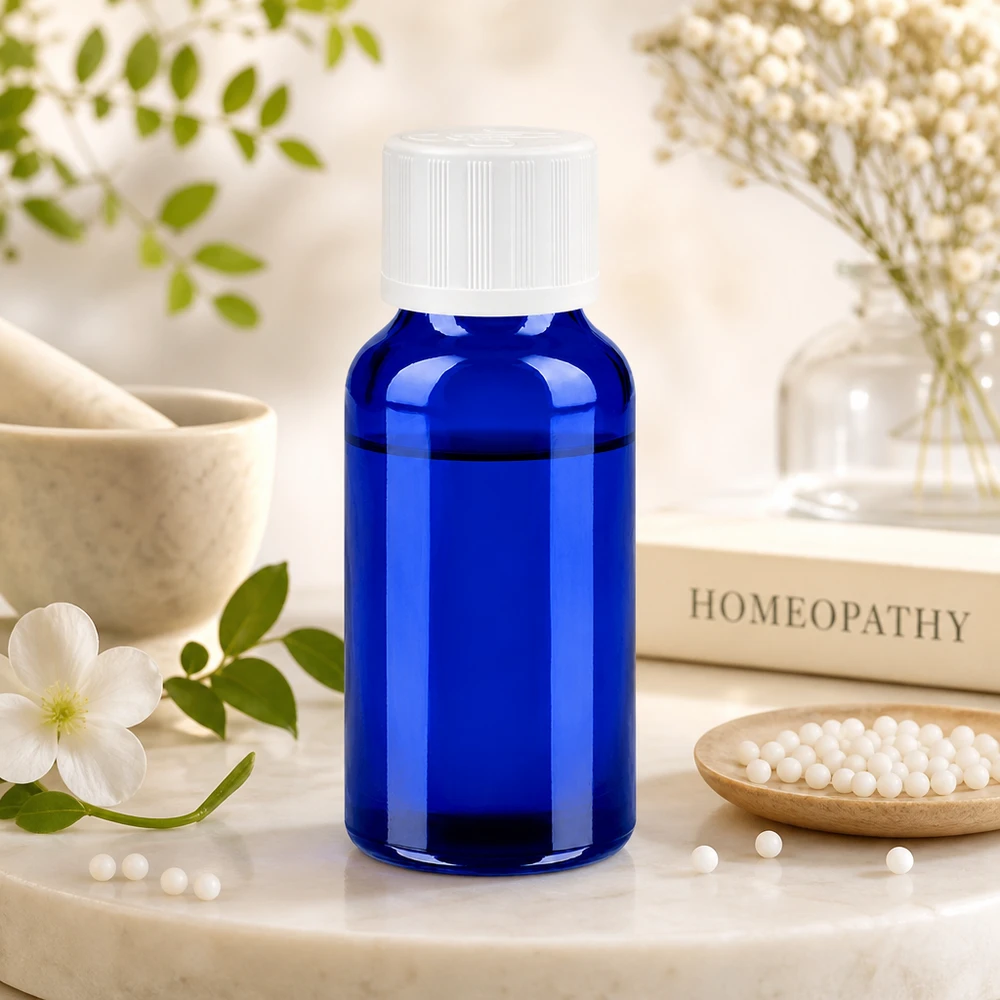 20ml lahvička 11mm šroubovací uzávěr bílý standardní odolný proti dětem BlueLine UT18/20 Elegante 20ml Flasche mit matter Oberfläche und ergonomischem Design für einfache Handhabung