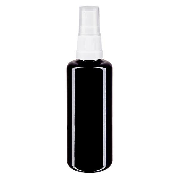 Lékárenská lahvička violet 50ml spray top bílá Lékárenská lahvička violet 50ml spray top bílá