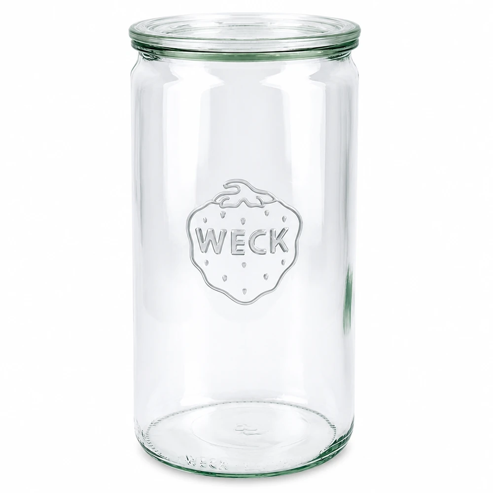 WECK Zylinderglas 1590ml mit Glasdeckel RR100 Einmachglas transparent leer Vorratsglas Konservierungsglas