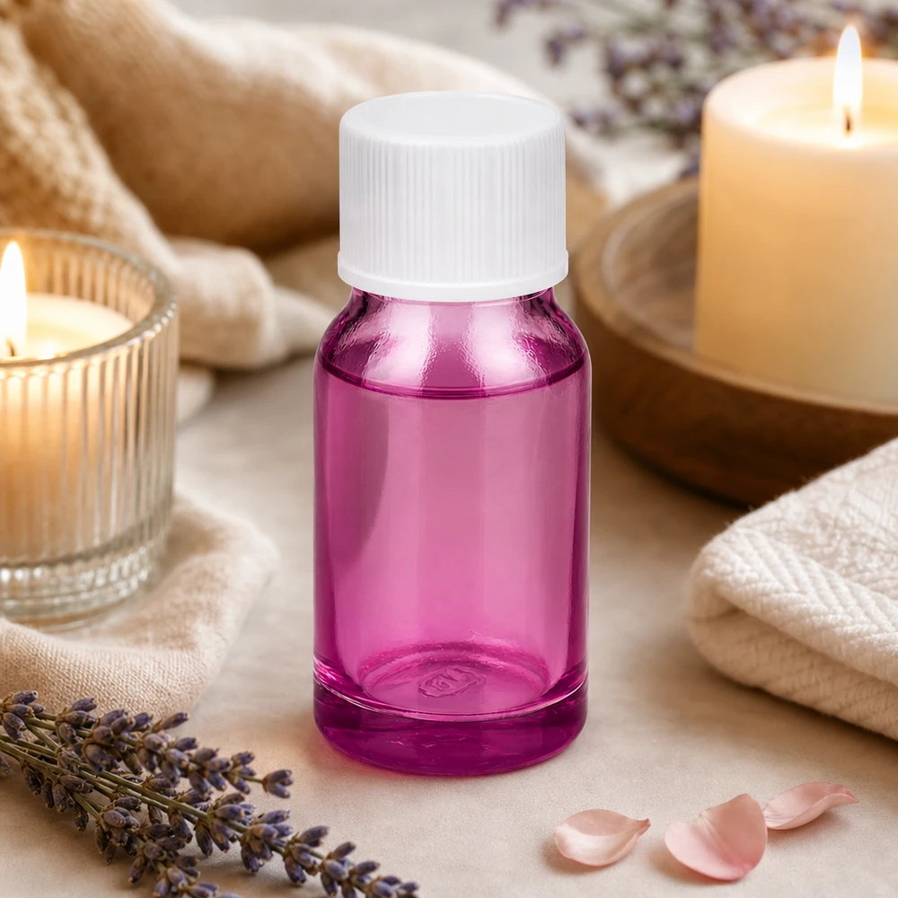10ml láhev se šroubovacím uzávěrem 11 mm bílá standardní PurpleLine UT18/10 10ml Violettglas Flasche mit weißem Standardverschluss schützt lichtempfindliche Inhaltsstoffe optimal