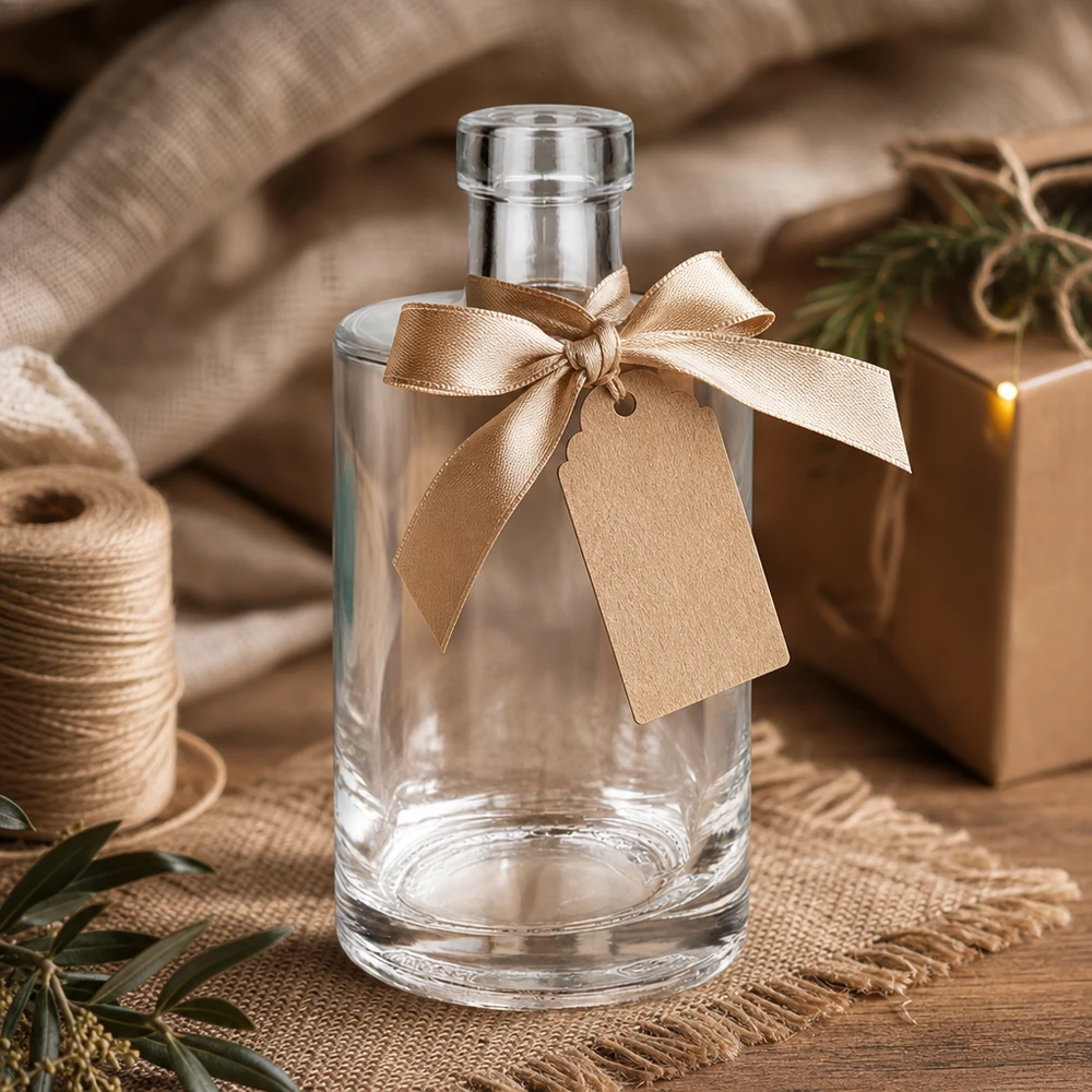 350ml Glasflasche Marie mit goldener Schleife und Geschenkanhänger rustikale Geschenkverpackung Bild 10 von 10