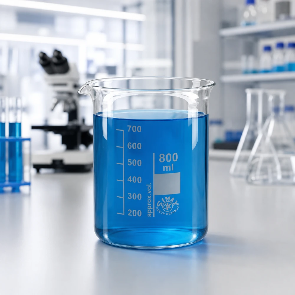 Kádinka 800 ml z borosilikátového skla, nízký tvar Graduiertes Becherglas 800ml Borosilikatglas niedrige Form ideal für chemische Versuche und Tests