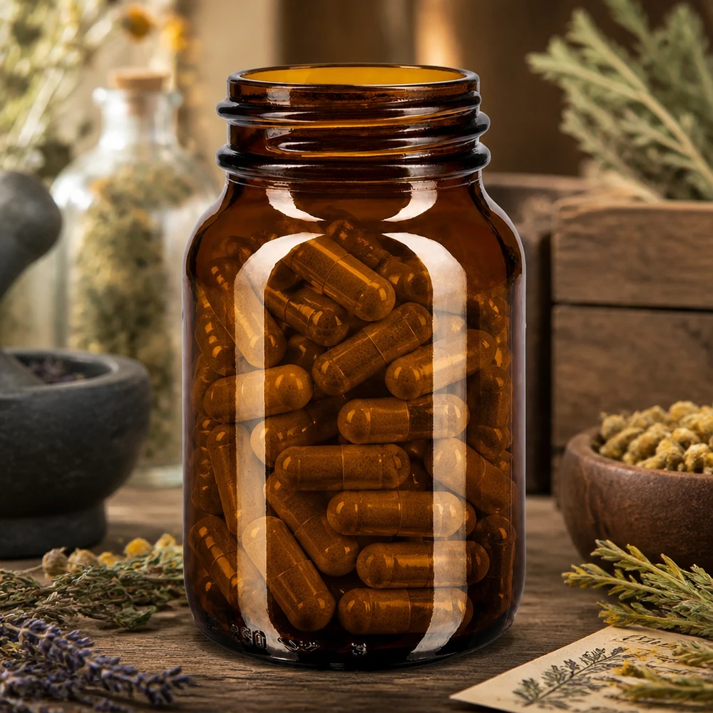 250ml láhev se širokým hrdlem jantarové sklo s uzávěrem Medizinflasche braun 250ml mit großem Durchmesser optimal für Aufbewahrung von Tabletten