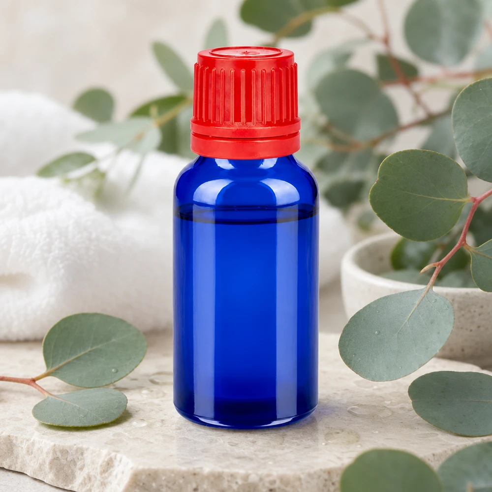 20ml Glasflasche mit ergonomischem Design und rutschfestem roten Verschluss