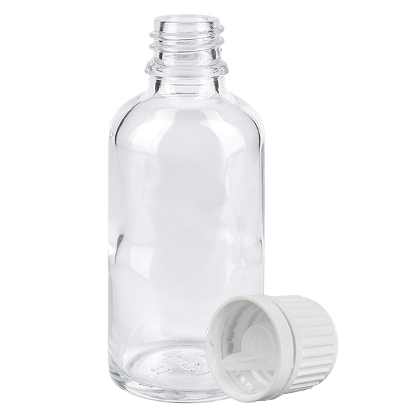 50ml lahvička s kapátkem 0,7mm bílá s tamper-evidentním uzávěrem ClearLine UT18/50 50ml lahvička s kapátkem 0,7mm bílá s tamper-evidentním uzávěrem ClearLine UT18/50