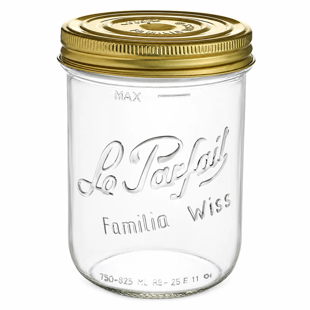 825ml Sturzglas "Familia Wiss" 2-teiliges Deckelsystem Le Pa 825ml Sturzglas "Familia Wiss" 2-teiliges Deckelsystem Le Pa