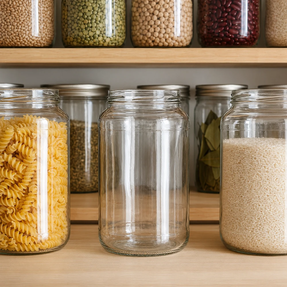 Kulatá nádoba o objemu 1700 ml bez víčka (TO100) UNiTWIST UNiTWIST Runda1700 Sturzglas 1700ml TO100 Vorratsregal Speisekammer Pasta Reis Hülsenfrüchte lagern organisiert
