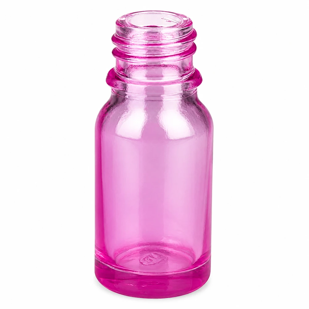 10ml lékárenská lahvička PurpleLine UT18/10 UNiTWIST se skleněnou výplní. Hochwertige Apothekenflasche PurpleLine 10ml UT18/10 aus transparentem violettem Glas mit Gewinde