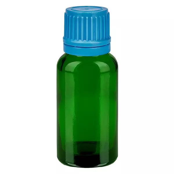 20ml lahvička 11mm šroubovací uzávěr modrý tamper-evidentní uzávěr GreenLine UT18/20