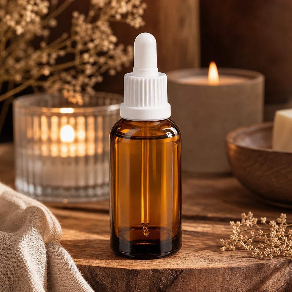 Professionelle 30ml Pipettenflasche mit mattweißem Verschluss für hygienische Anwendung