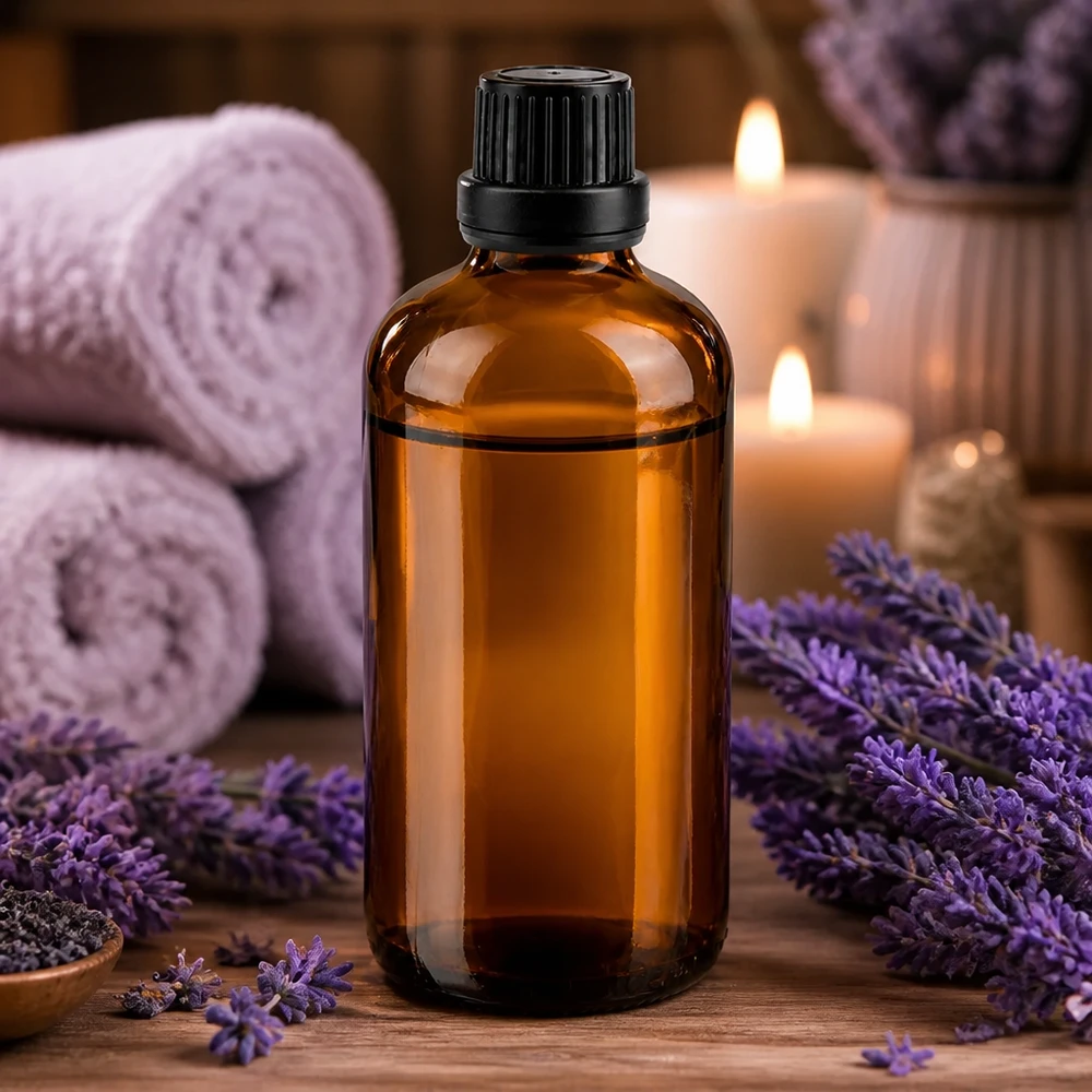 Lékárenská láhev hnědá 100ml šroubovací uzávěr s černou těsnicí vložkou tamper evidentní uzávěr. 100ml Apothekerflasche Braunglas schmal zylindrisch schwarzer Verschluss 11mm Aromatherapie