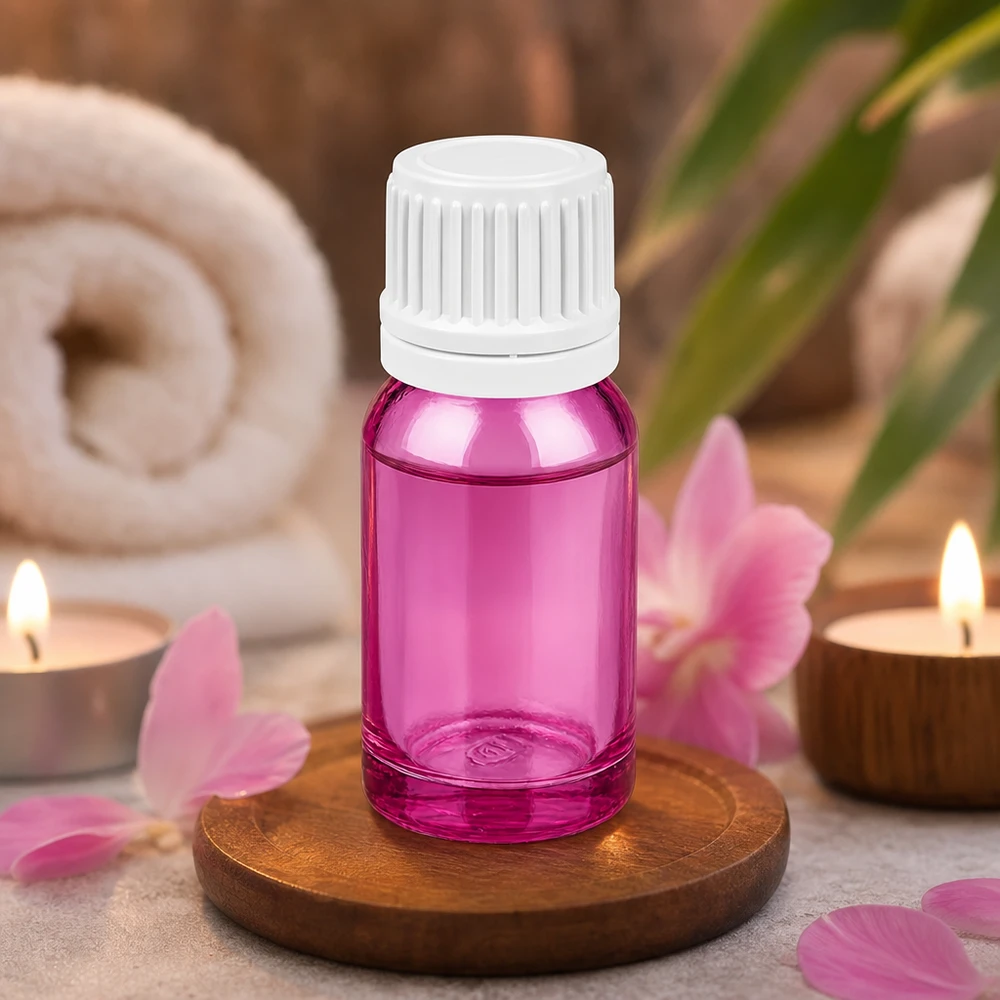 10ml lahvička s 11mm šroubovacím uzávěrem bílá Originální šroubovací uzávěr PurpleLine UT18/10 10ml Flasche in violett mit weißem Verschluss UT18/10 für sichere Lagerung und einfache Handhabung