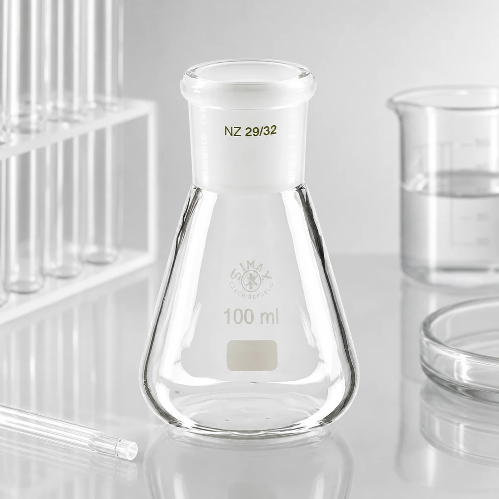 Erlenmeyerova baňka 100ml se standardním broušeným spojem (29/32)