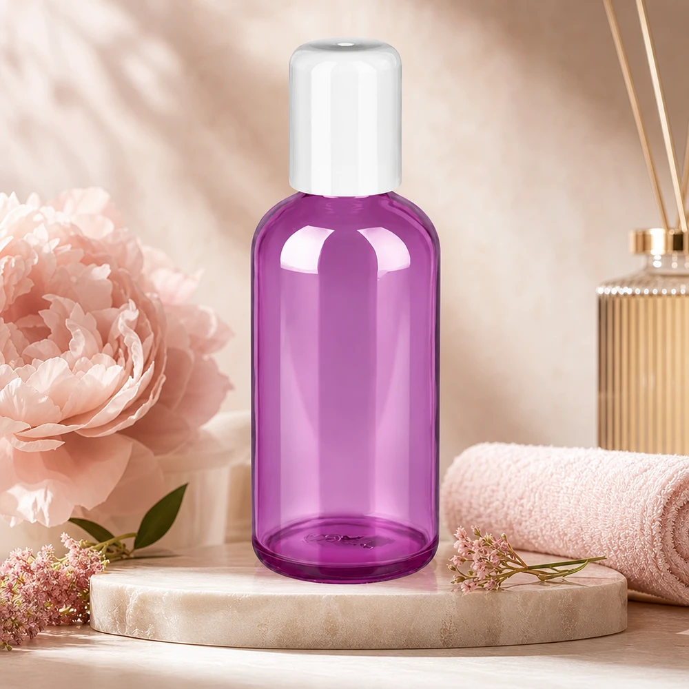 100ml lahvička s globulí bílá standardní PurpleLine UT18/100 Elegante 100ml Roll-On Flasche in Purple Line Ausführung für präzise Produktverteilung ohne Verschwendung