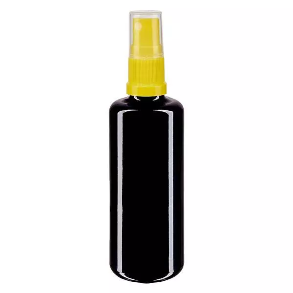 Lékárenská lahvička violet 50ml s rozprašovacím uzávěrem žlutá Lékárenská lahvička violet 50ml s rozprašovacím uzávěrem žlutá