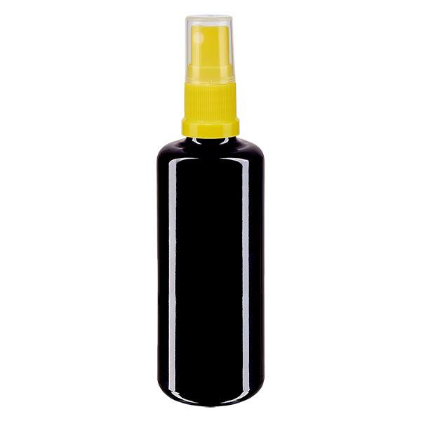 Lékárenská lahvička violet 50ml s rozprašovacím uzávěrem žlutá Lékárenská lahvička violet 50ml s rozprašovacím uzávěrem žlutá