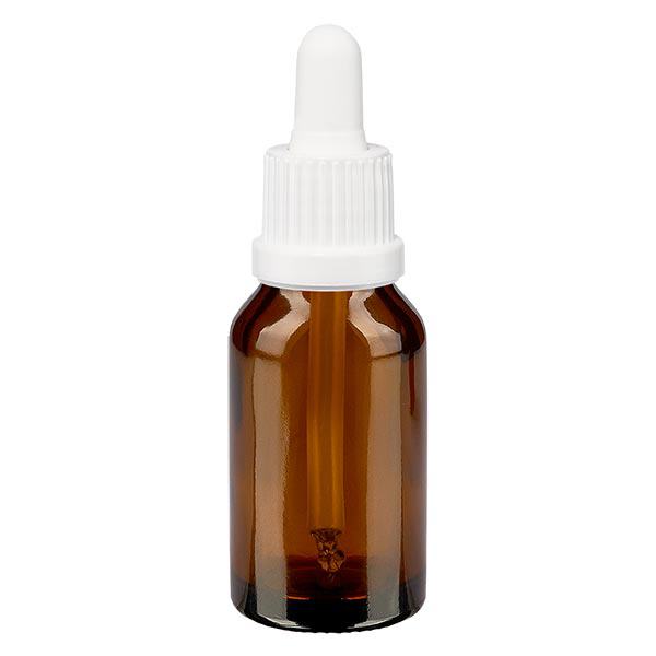 Lékárenská láhev hnědá 30ml pipeta bílý tamper evident uzávěr Lékárenská láhev hnědá 30ml pipeta bílý tamper evident uzávěr