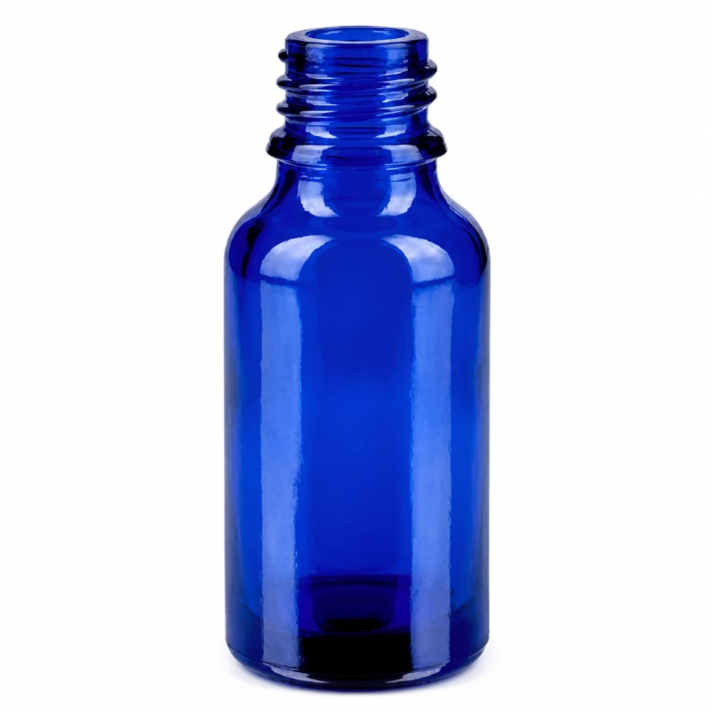 Premium blaue Glasflasche 20ml mit präzisem Gewinde für professionelle Sprühanwendungen