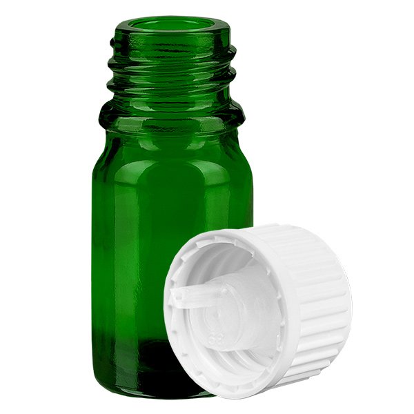 5ml lahvička s kapátkem 0,9 mm bílá standardní uzávěr GreenLine UT18/5 5ml lahvička s kapátkem 0,9 mm bílá standardní uzávěr GreenLine UT18/5