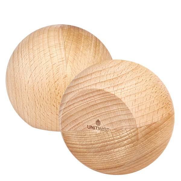 Dřevěná koule UNiTWIST (buk) pro WECK RR80 UNiTWIST Holzkugel aus Buche für WECK RR80 Gläser - zwei natürliche Holzkugeln mit sichtbarer Maserung
