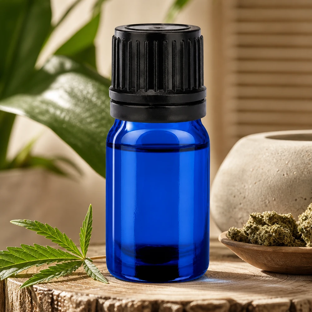 Lahvička 5ml 11mm šroubovací uzávěr černý BlueLine UT18/5 s ochranným uzávěrem proti manipulaci 5ml Glasflasche mit rutschfestem Verschluss für einfache Handhabung bei der Dosierung