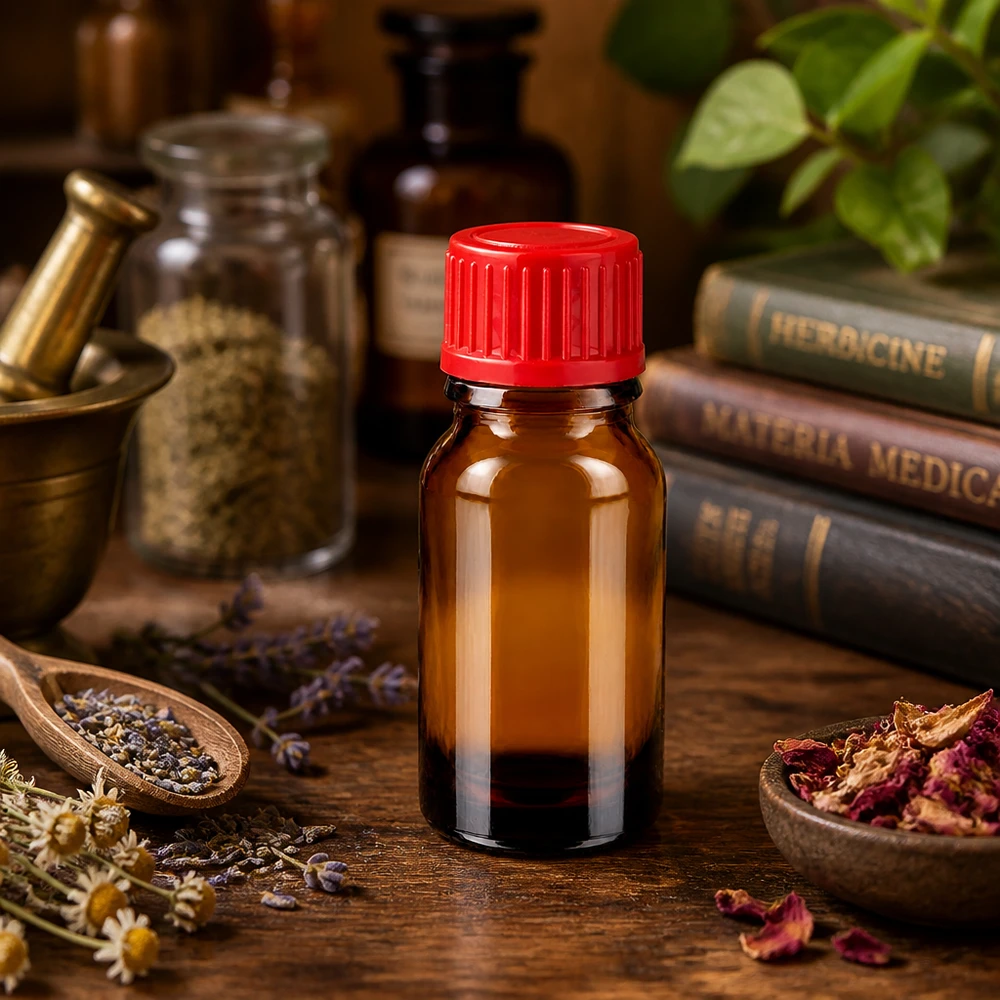 10ml láhev 11mm šroubovací uzávěr červená Standard BrownLine UT18/10 Vielseitige 10ml Braunglasflasche für Labor und Hausapotheke mit rotem Sicherheitsverschluss