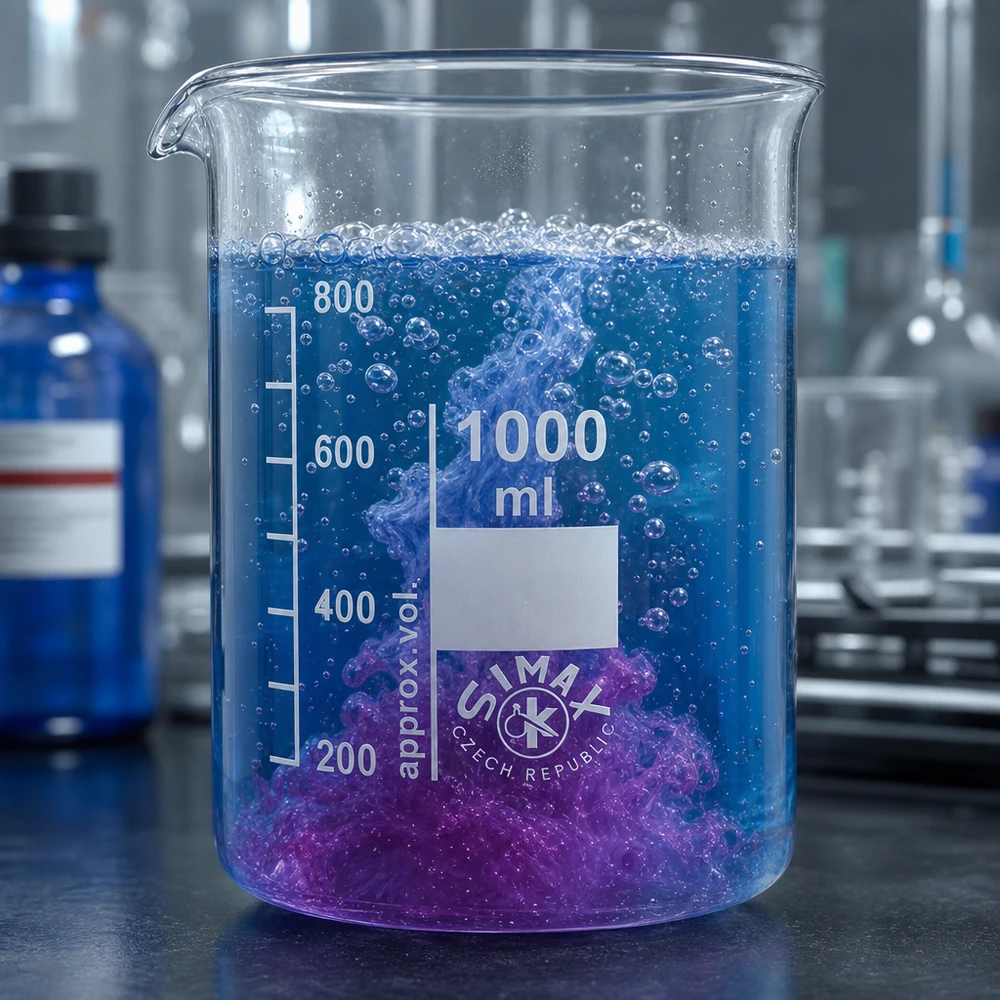 Kádinka 1000ml z borosilikátového skla, nízký tvar Dickwandiges Laborbecherglas 1000ml Borosilikatglas mit Milliliter-Skala für exakte Dosierungen