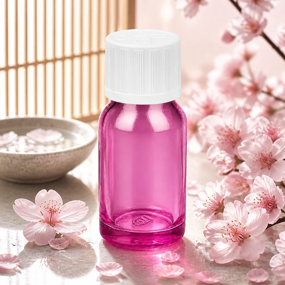10ml lahvička s 11mm šroubovacím uzávěrem bílé barvy standardní PurpleLine UT18/10 odolná proti otevření dětmi. Robuste 10ml Flasche aus violettem Glas mit dichtem Verschluss für lange Produkthaltbarkeit