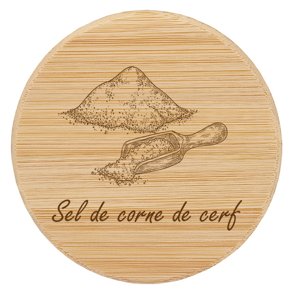 Couvercle en bois "Sel de corne de cerf" pro WECK RR60