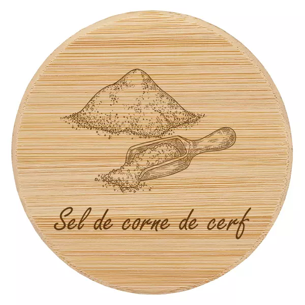 Couvercle en bois "Sel de corne de cerf" pro WECK RR60