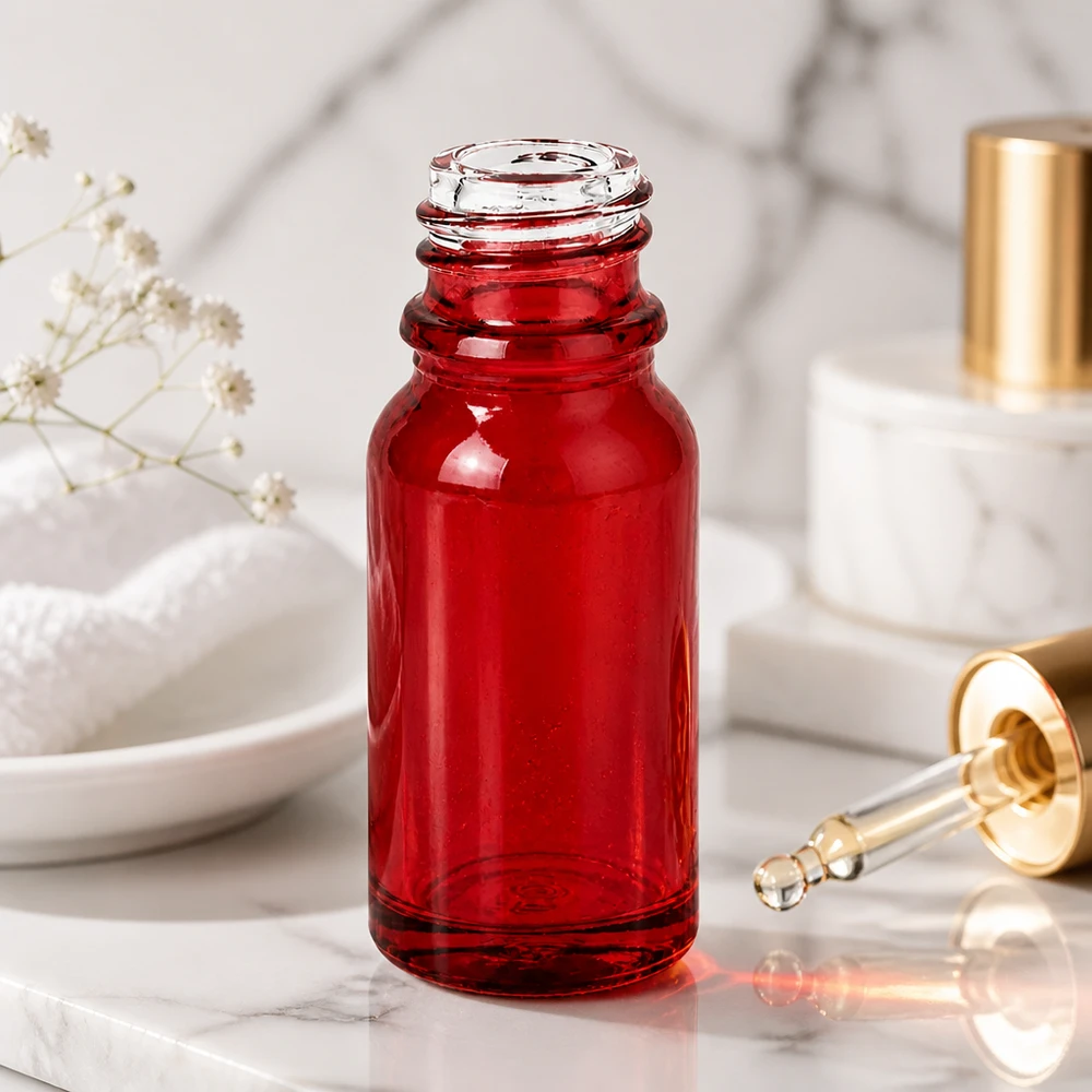 10ml lékárenská lahvička RedLine UT18/10 UNiTWIST 10ml RedLine Glasflasche UT18/10 mit auslaufsicherem Verschluss für homöopathische Präparate