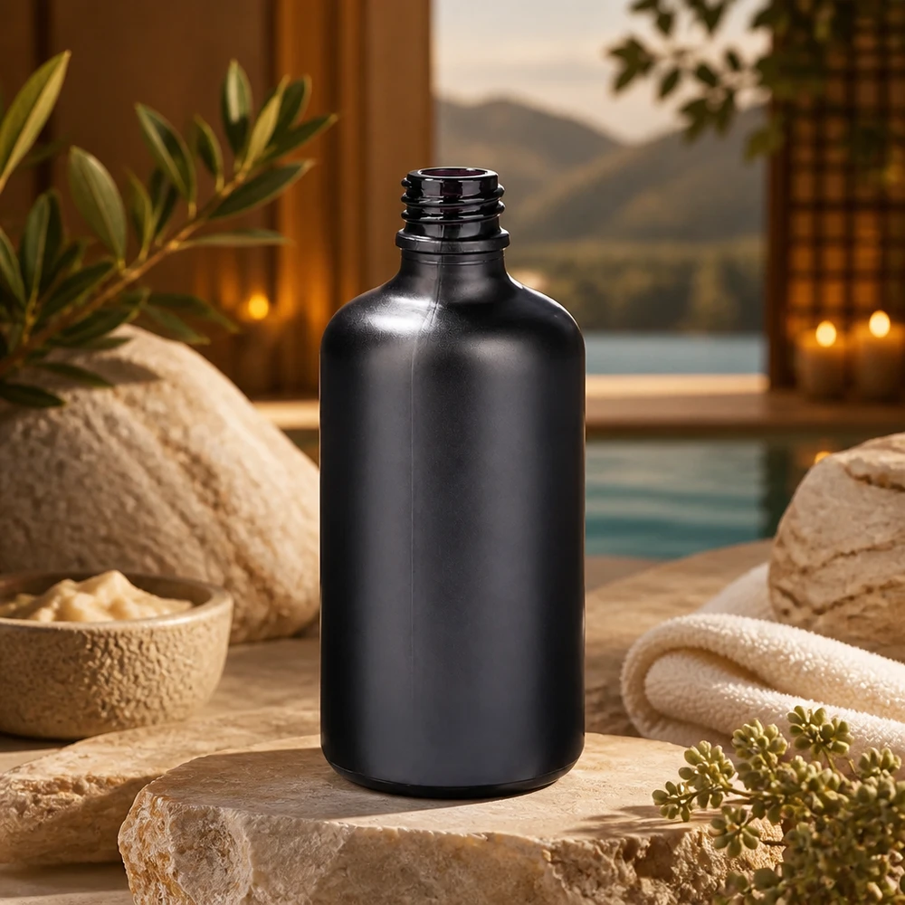 100ml lékárenská láhev BlackLine UT18/100 UNiTWIST 100ml Apothekerflasche BlackLine UT18/100 UNiTWIST mit breiter Öffnung für einfaches Befüllen