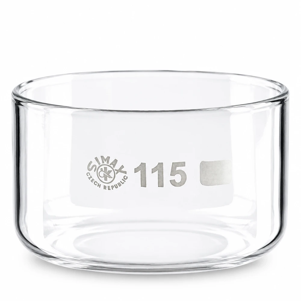 500ml krystalizační miska bez výlevky borosilikátová ø115mm Kristallisierschale Laborglas 500ml SIMAX transparentes Borosilikatglas für Eindampfen und Kristallisieren
