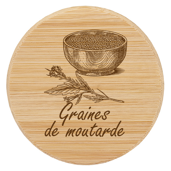 Couvercle en bois &quot;Graines de moutarde&quot; pro WECK RR60