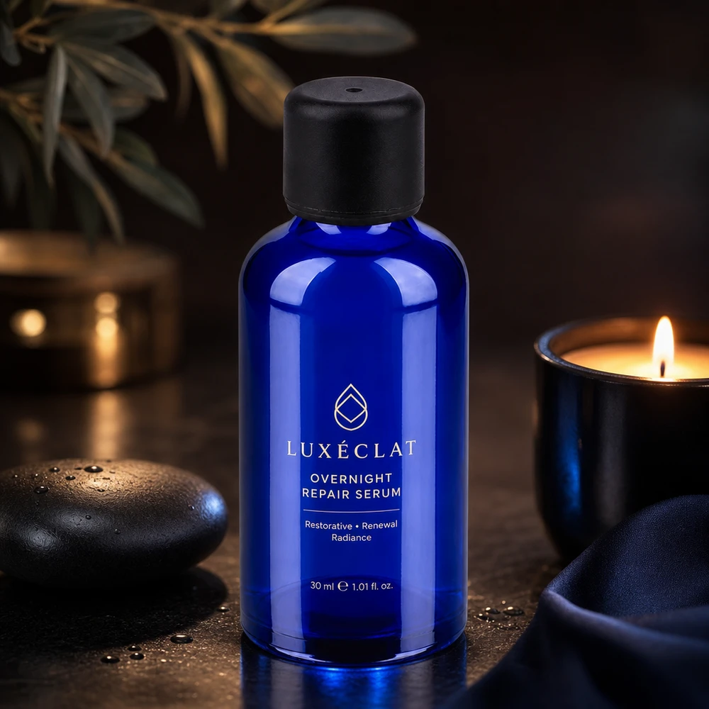 Premium 50ml Flasche mit 6mm Schraubverschluss schwarz ideal für Overnight Repair Seren