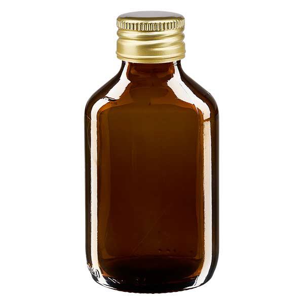 150ml lahvička na léky hnědá, se zlatým hliníkovým uzávěrem ApoGlas 150ml lahvička na léky hnědá, se zlatým hliníkovým uzávěrem ApoGlas