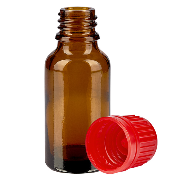 20ml láhev 11mm šroubovací uzávěr červený tamper-evidentní uzávěr BrownLine UT18/20 20ml láhev 11mm šroubovací uzávěr červený tamper-evidentní uzávěr BrownLine UT18/20