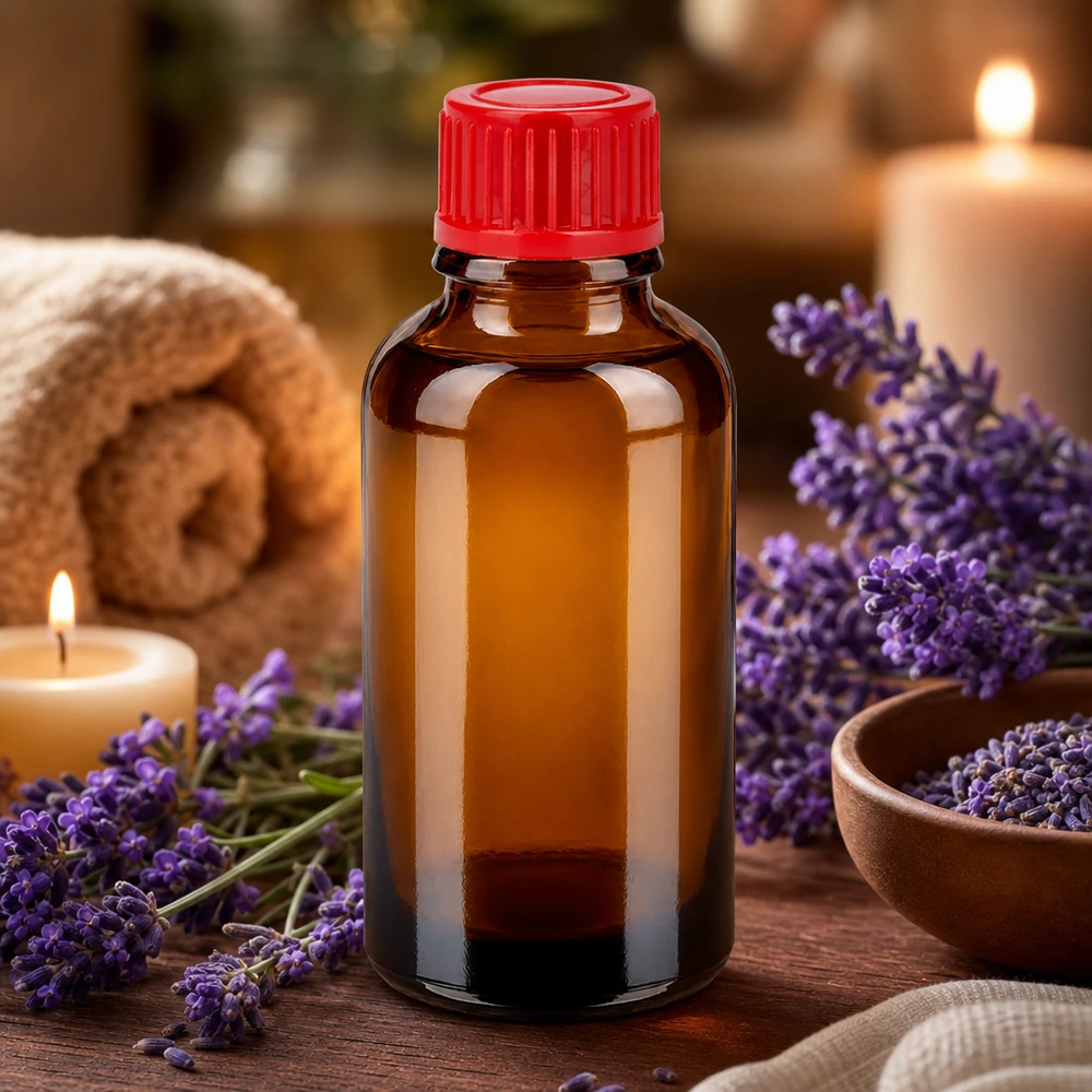 Vielseitige 30ml Glasflasche in Apothekerqualität mit rotem Deckel für verschiedene Anwendungen