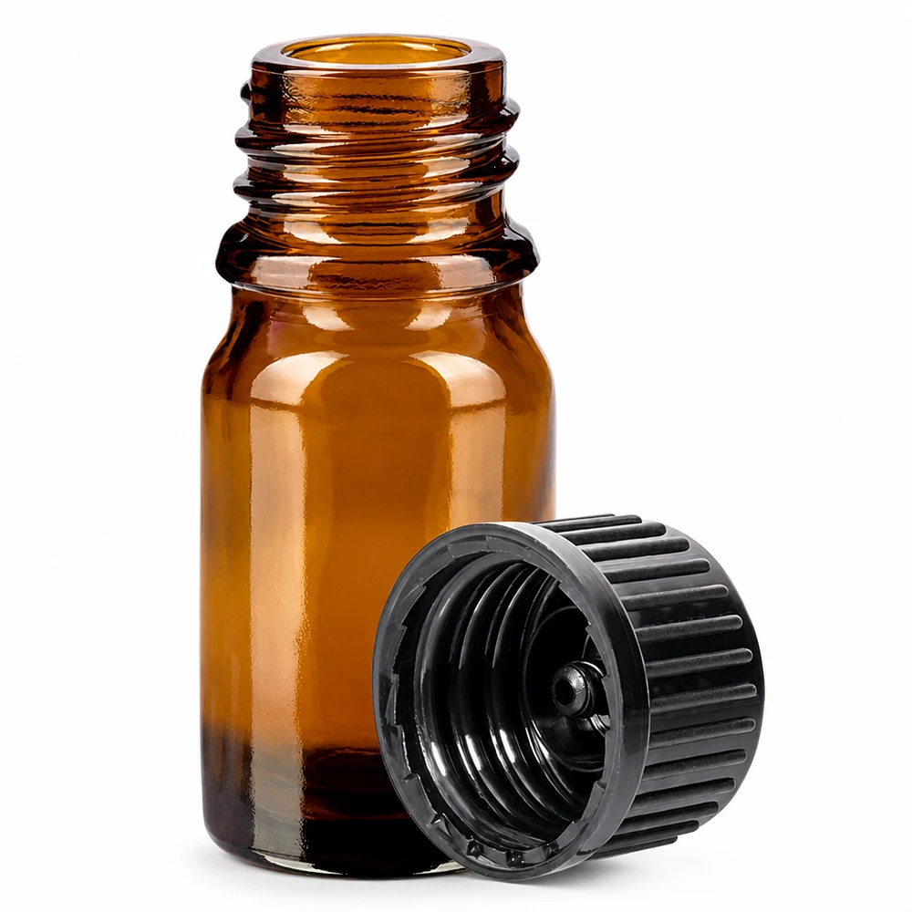 Professionelle 5ml Probenflasche aus dunklem Glas mit stabilem Gewinde für den Laborbereich