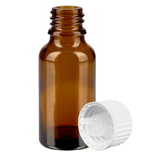 20ml lahvička s kapátkem 0,9 mm bílá standardní uzávěr BrownLine UT18/20 20ml lahvička s kapátkem 0,9 mm bílá standardní uzávěr BrownLine UT18/20