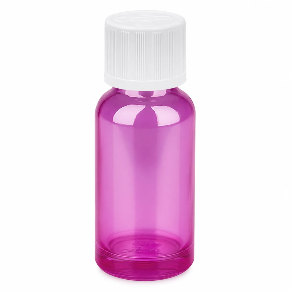 Tropfflasche 20ml violett mit 18mm Gewinde für sichere Aufbewahrung von Flüssigkeiten