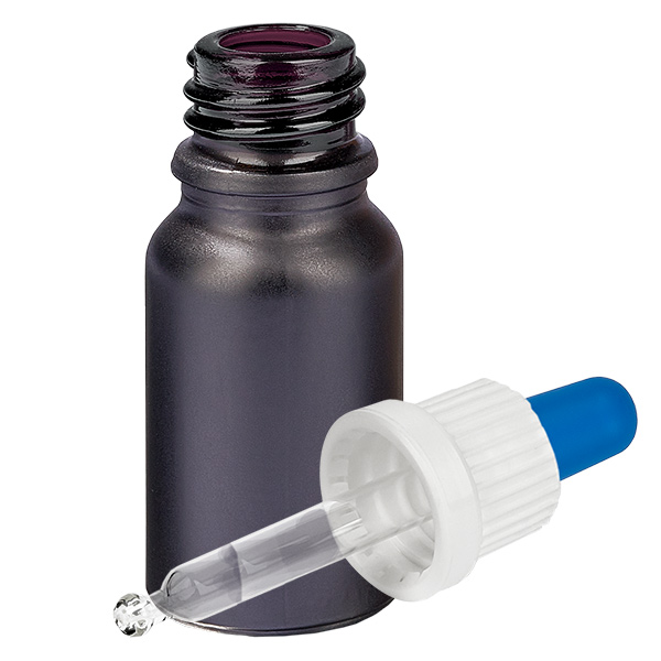 10ml pipetovací láhev bílá/modrá s uzávěrem proti neoprávněné manipulaci BlackLine UT18/10.