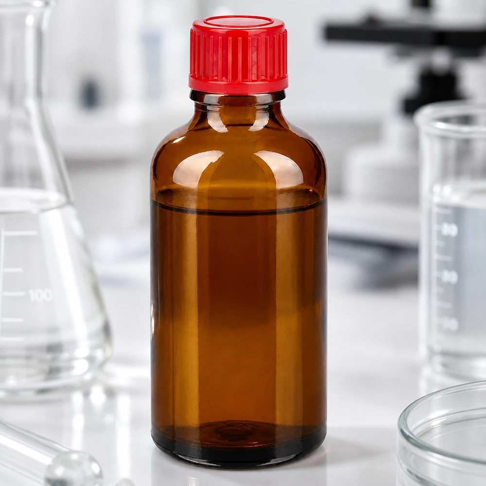 Lichtgeschützte 50ml Glasflasche mit ergonomischem rotem Verschluss für den täglichen Gebrauch