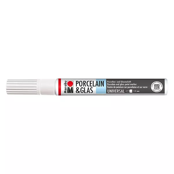 Bílá pastelka 1-2 mm na sklo/porcelán