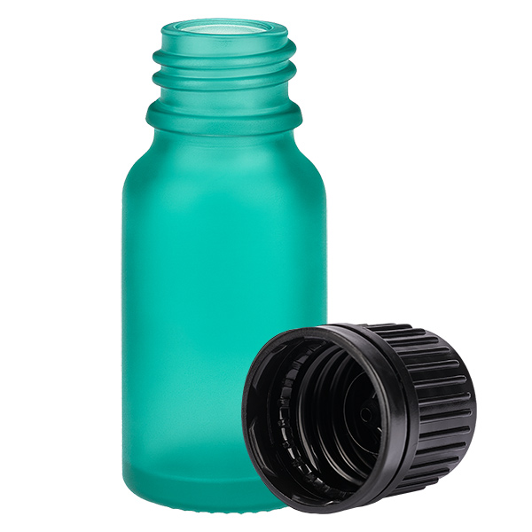 10ml láhev 11mm šroubovací uzávěr černý tamper evidentní uzávěr GreenLine UT18/10 10ml láhev 11mm šroubovací uzávěr černý tamper evidentní uzávěr GreenLine UT18/10