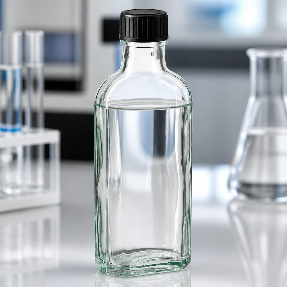 100 ml čirý šroubovací uzávěr Meplat s těsnicím diskem EPE 100ml klare Laborflasche Meplat mit sicherem Schraubdeckel für chemische oder pharmazeutische Lösungen